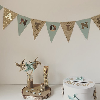 guirlande baptême, guirlande fanion, guirlande personnalisée