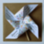 Faire-part moulin à vent renard en forêt baptême, mariage original et personnalisé.