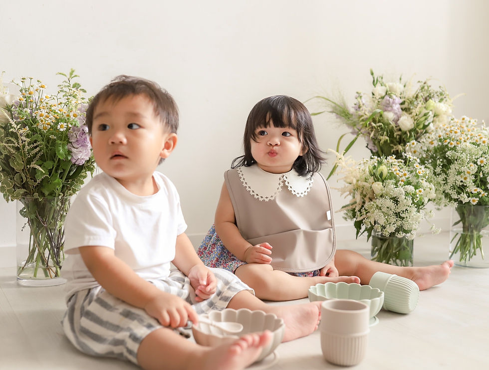Thumbnail: Papillon Baby Bib - Beigewood