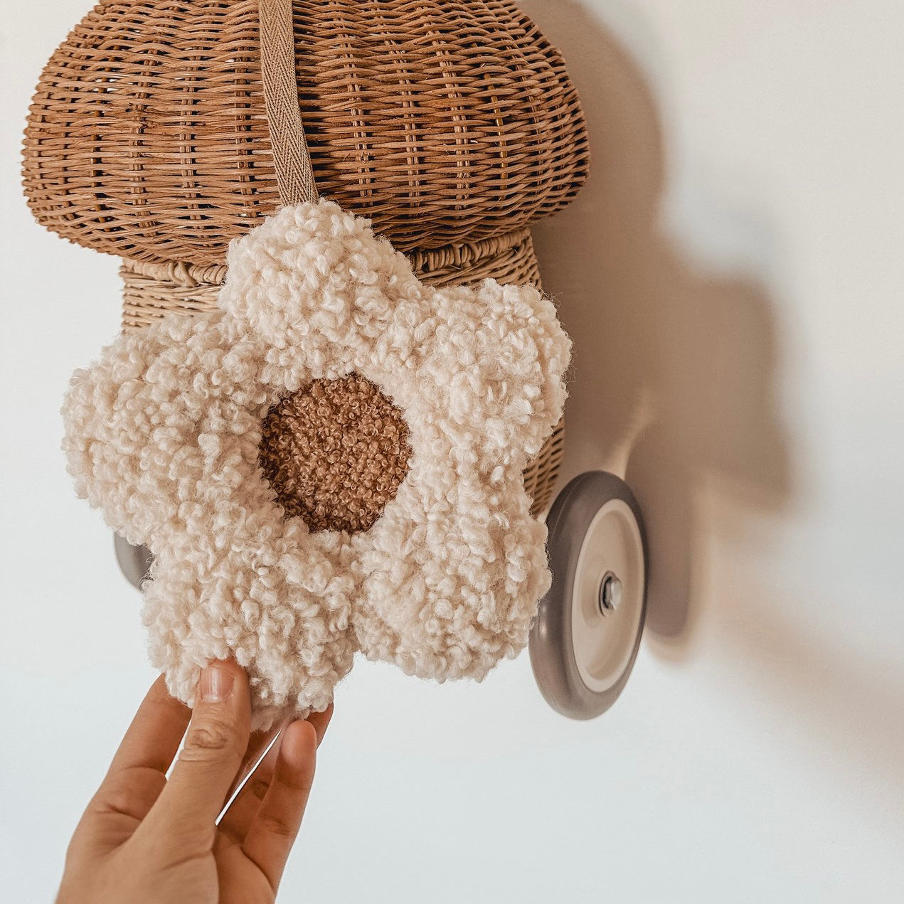 Daisy Pacifier Holder - Luxe Mushroom (Handmade)