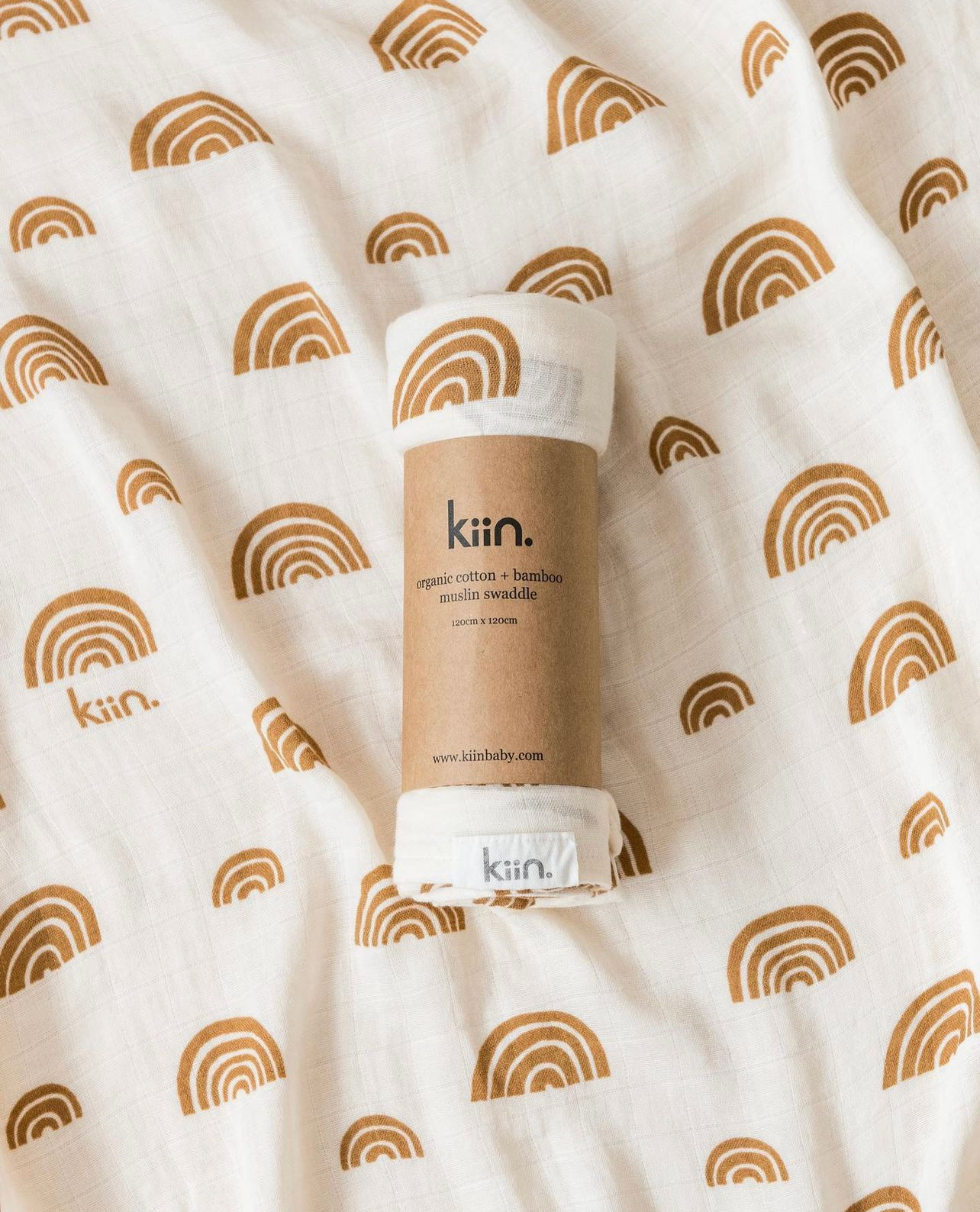 Organic Swaddle - Rainbow/Ivory Umber
