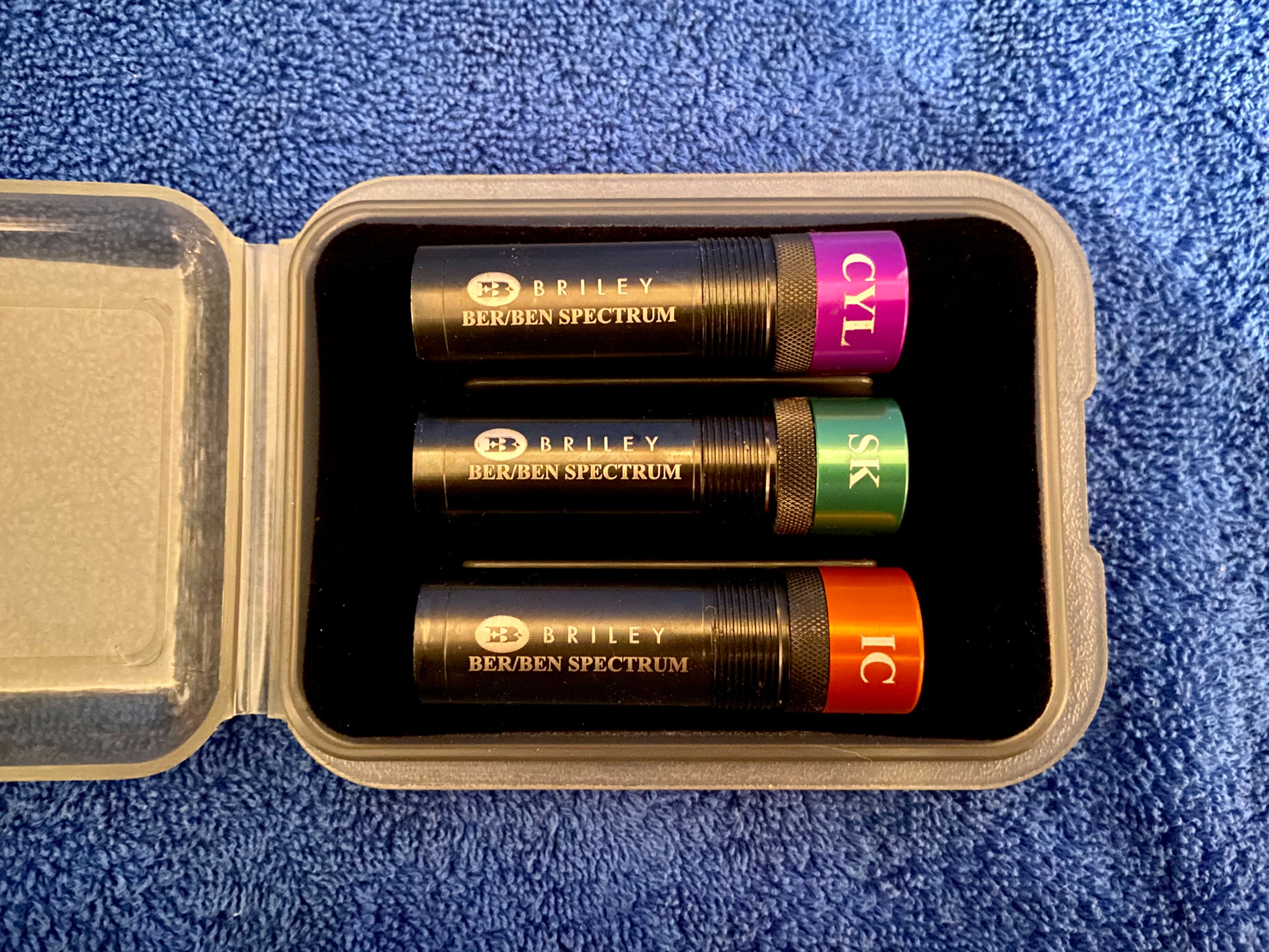 SET OF 3 BRILEY BLACK SPECTRUM BERETTA BENELLI MOBIL CHOKES AND CASE