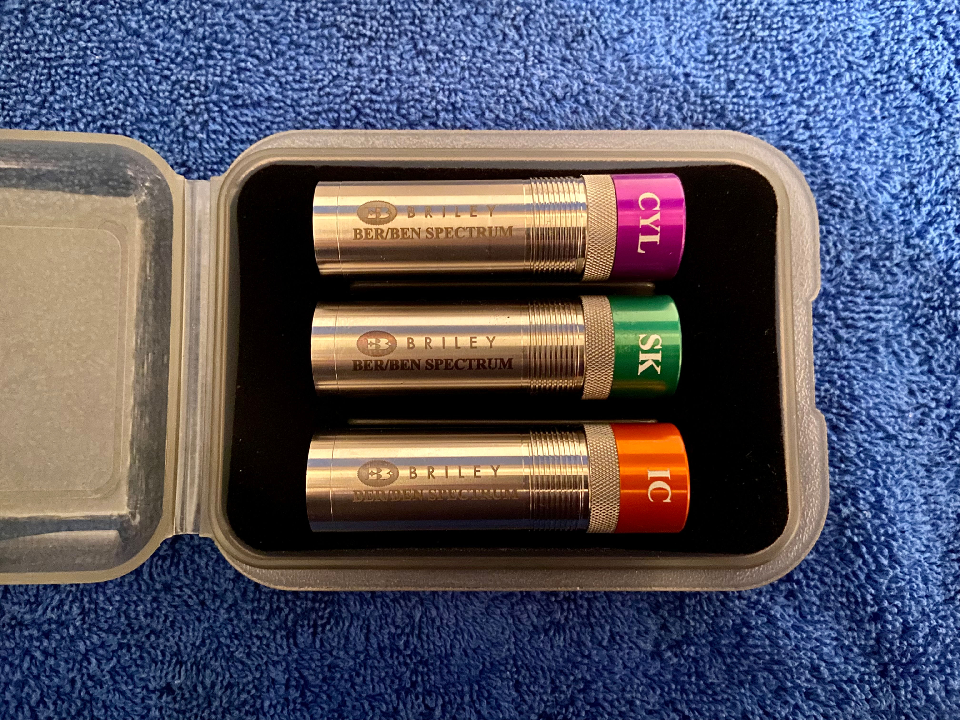 SET OF 3 BRILEY SPECTRUM BERETTA BENELLI MOBIL CHOKES AND CASE