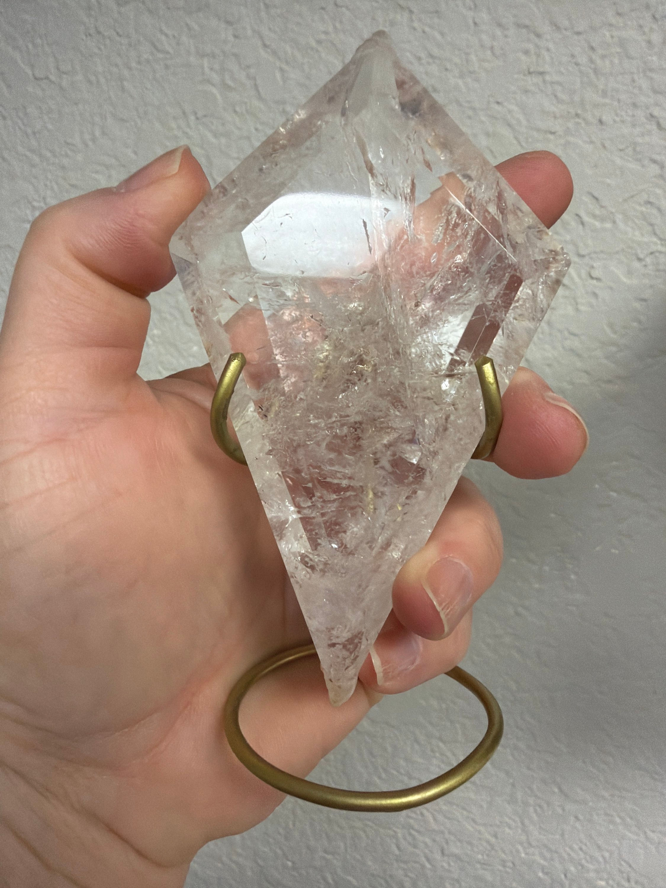 Clear quartz in stand 