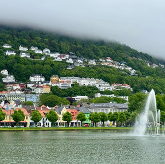 View across Smalungeren towards Floyen in Bergen