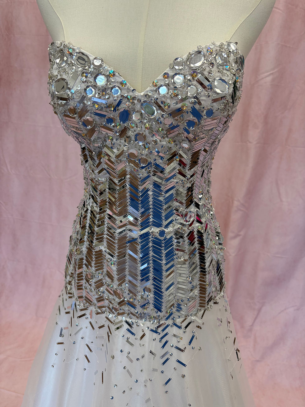 Thumbnail: Long White & Silver Dress