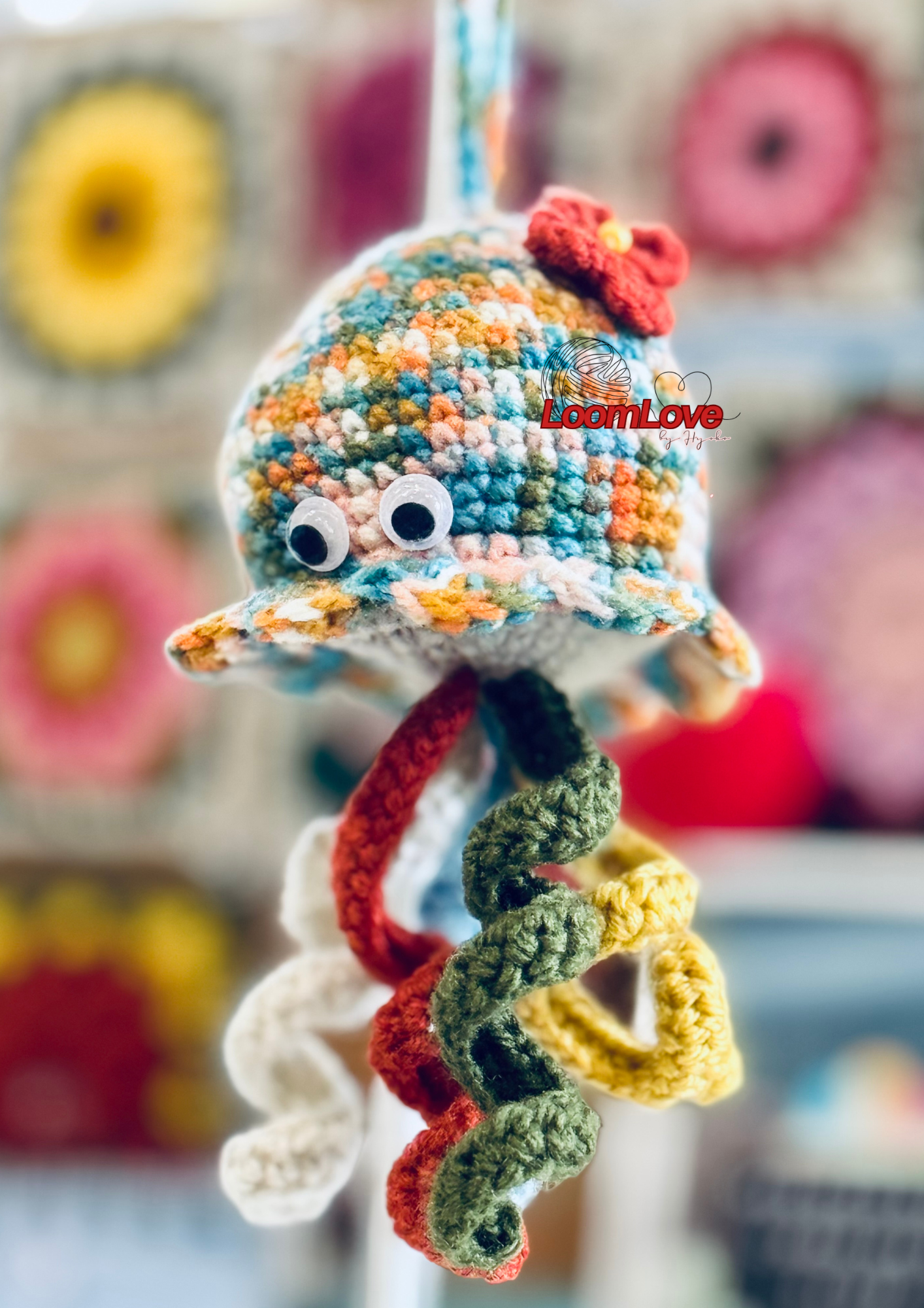 Jelly fish bag charm