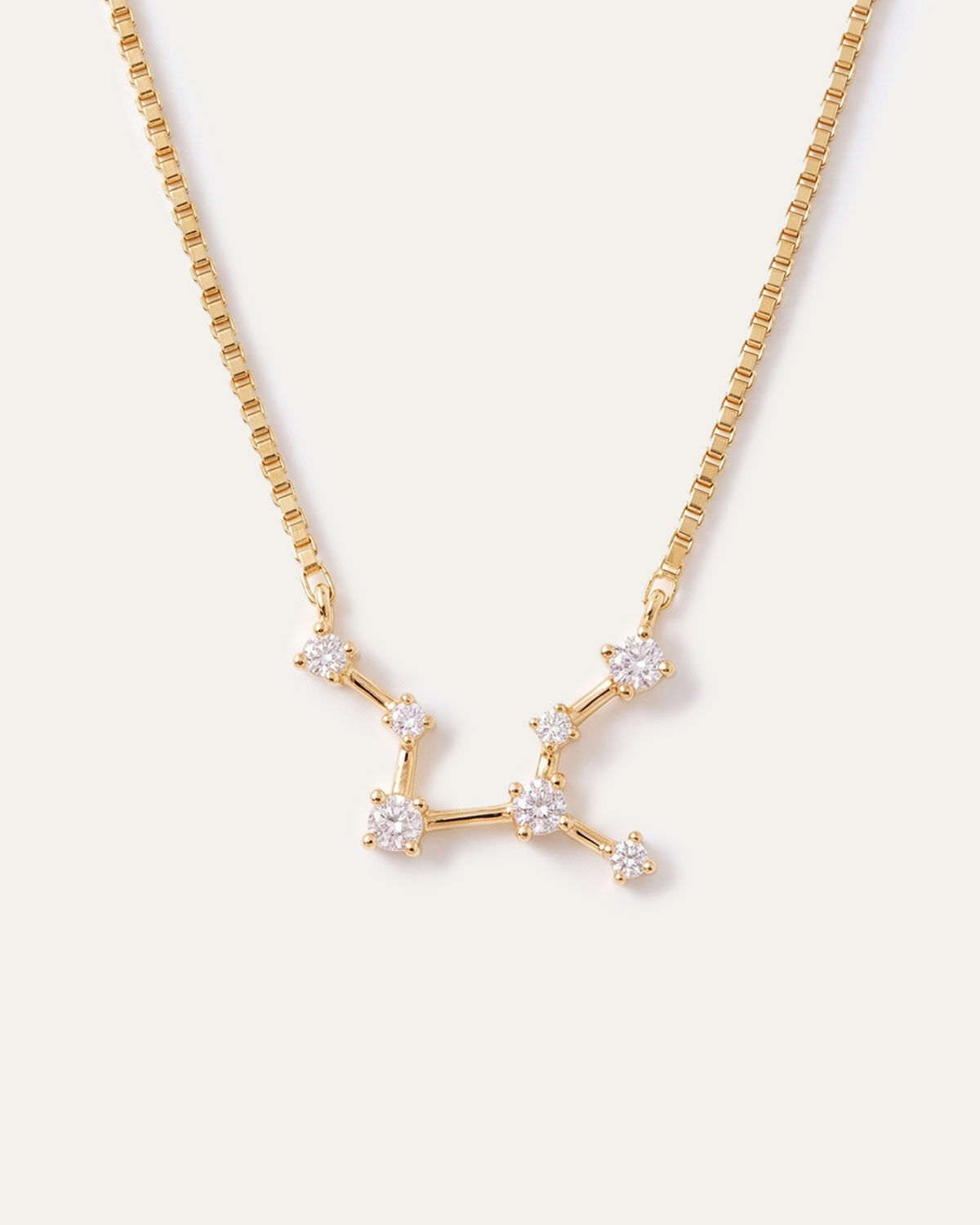 Virgo zodiac constellation necklace in lab-grown diamonds and 24k gold