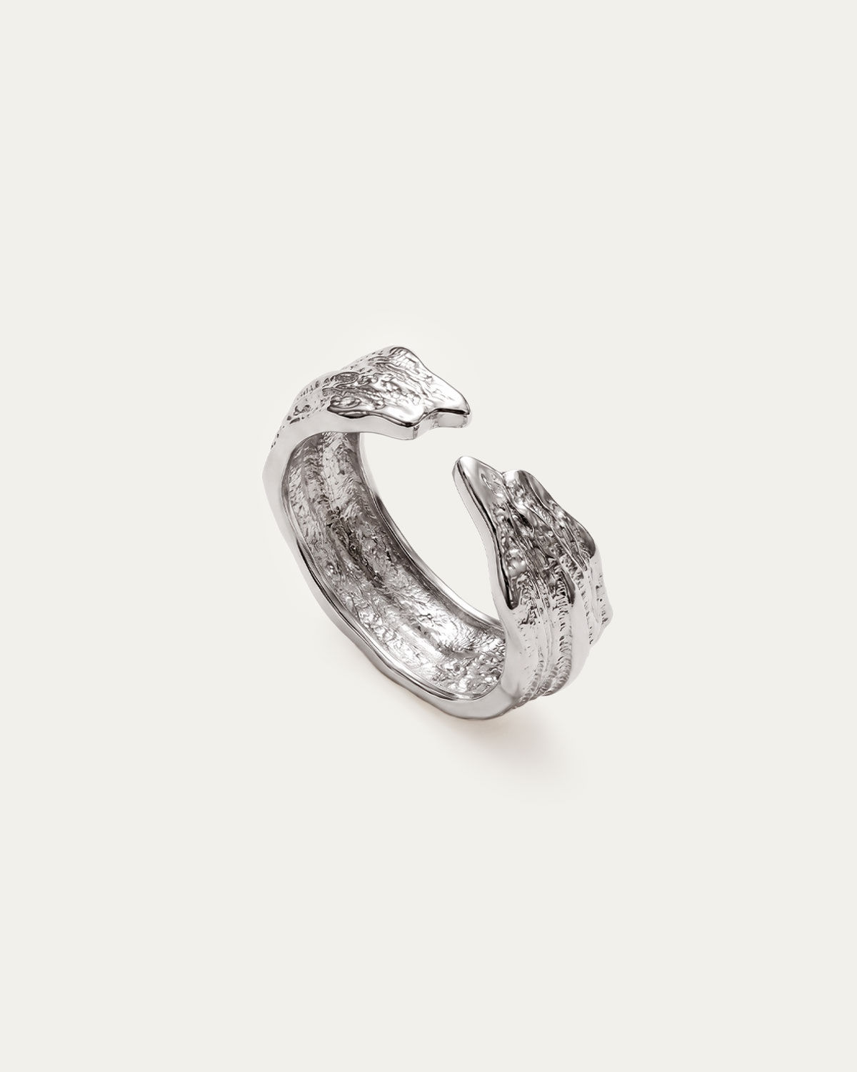 Anti-tarnish white gold ring, Cliffhanger Ring — June Gold Forming™