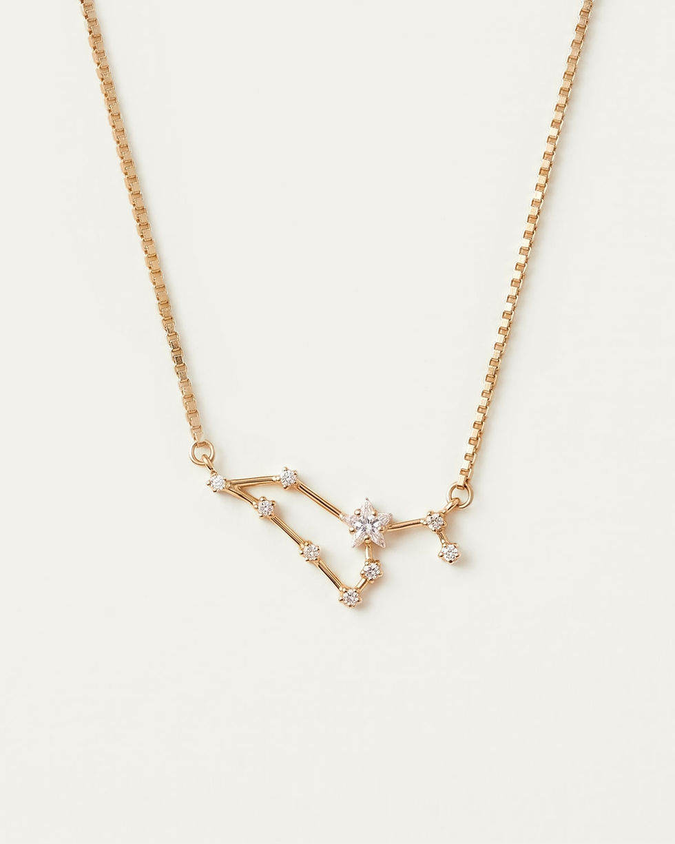 Leo constellation necklace in lab-grown diamonds and gold