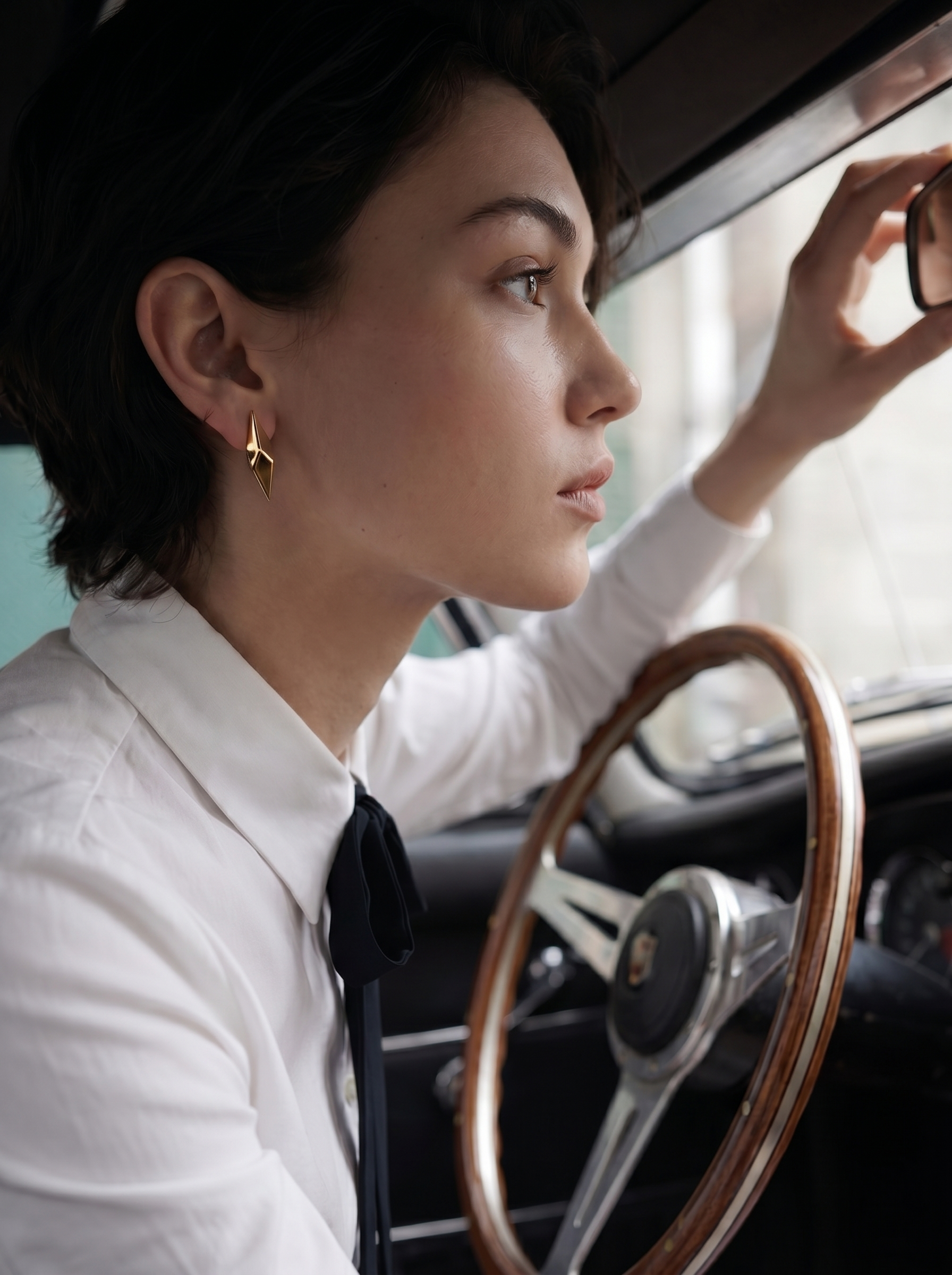 Sands of Time Stud Earrings skin-safe 24k gold stud earrings, everyday jewellery — June Gold Forming™
