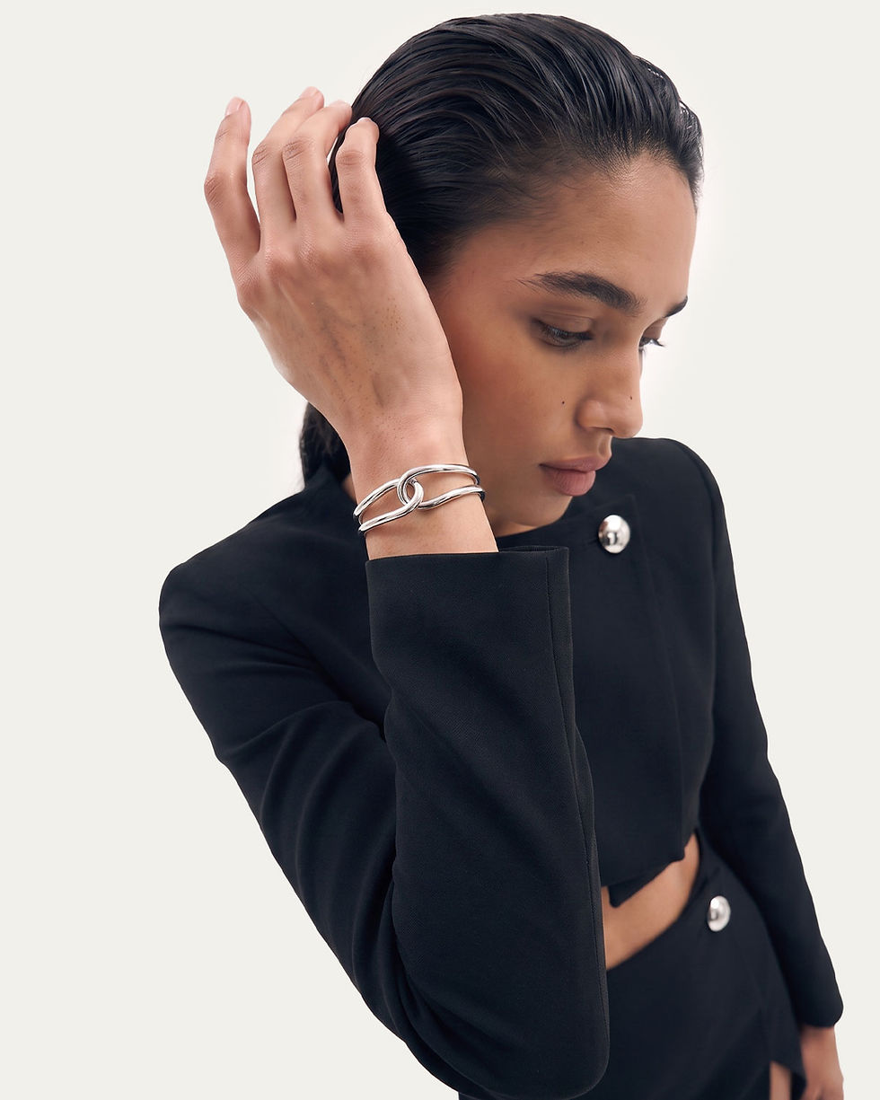 Bound Together Bracelet – 24k white gold on 925 sterling silver bracelet, House of June