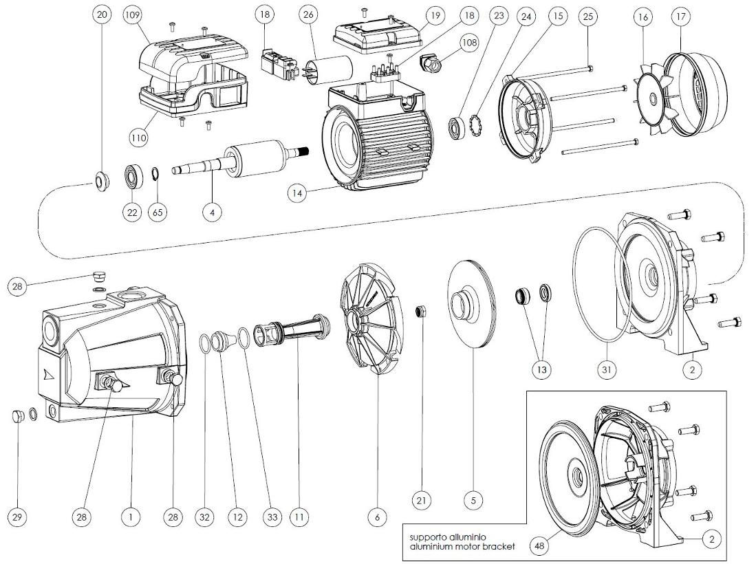 Spares JR80/1 230-50 PF000030100ZX FORAS, PENTAX and MARLY pumps