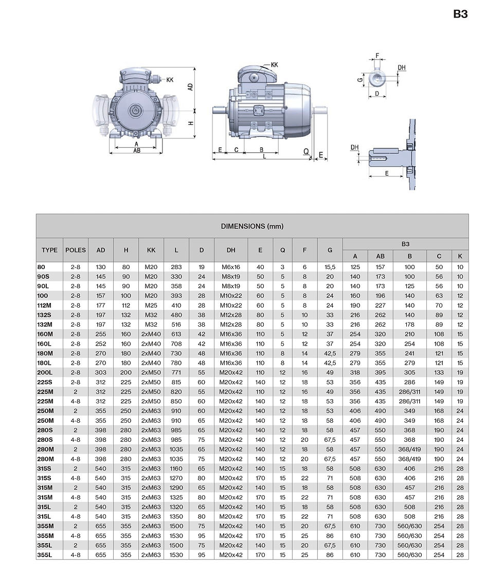Miniaturbild: IE3-4 Poles Motive Motors Premium efficiency class IEC (F class, S1, IP55)