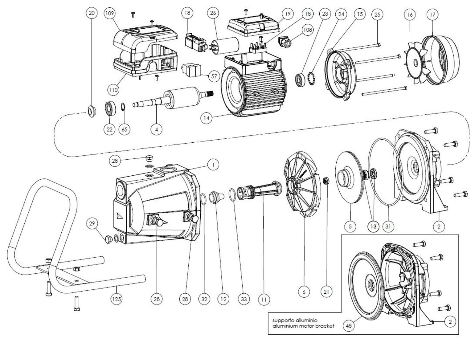 Spares JA100 GARDEN 230-50 PF008060000ZX FORAS, PENTAX and MARLY