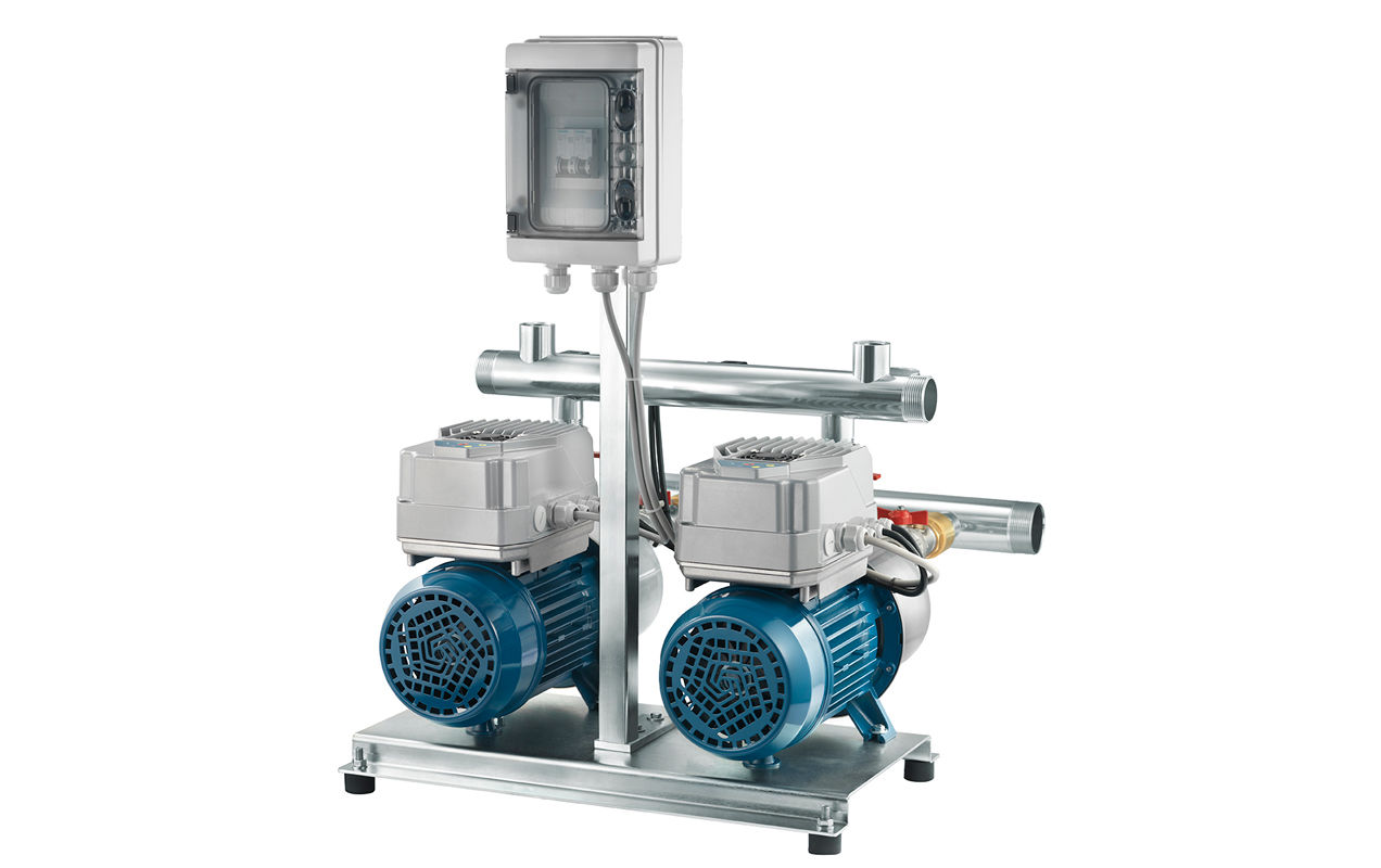 Foras 2P5S-200/7T+VSD - 2 Units Multistage Boosterset for hotels (75.5 m 280 l/min)