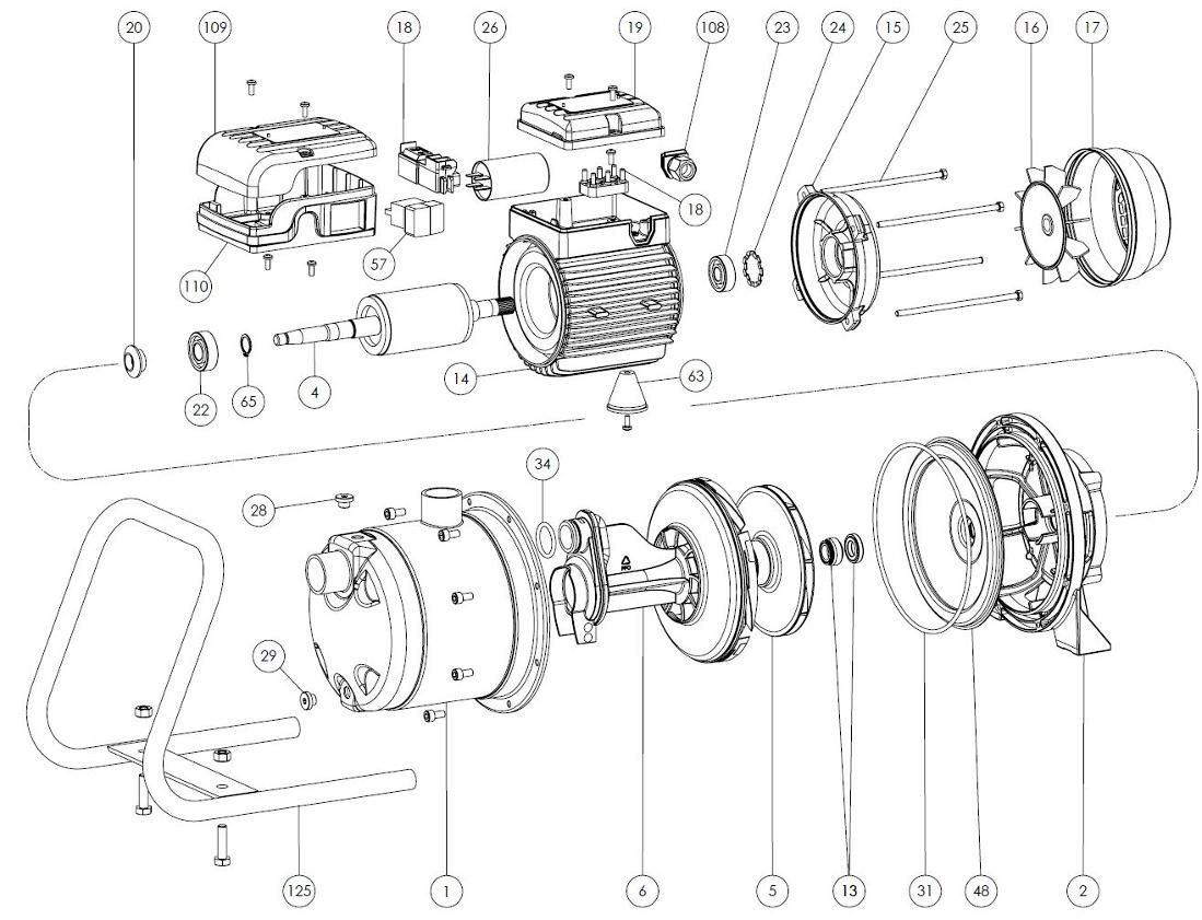 Spares JXF106N 230-50 PF000326000ZX FORAS, PENTAX and MARLY pumps