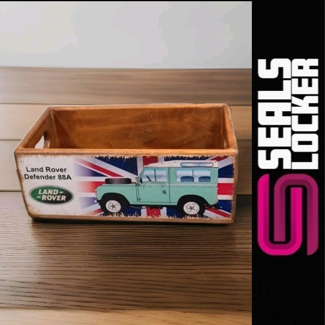 Medium Vintage Land Rover
Wooden Storage Crate 28cmx15cmx11cm