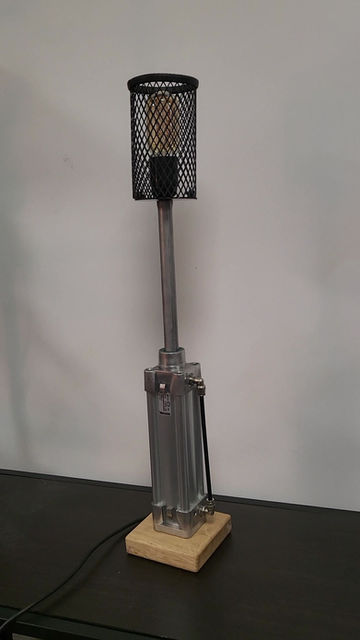 Thumbnail: Ventura Entrance Door Bus Air Ram Table Lamp On Oak Base