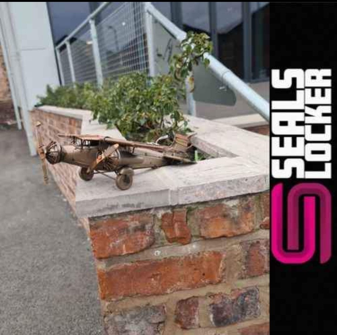 Vintage 3 Engine Plane - Polished Metal - 33cm