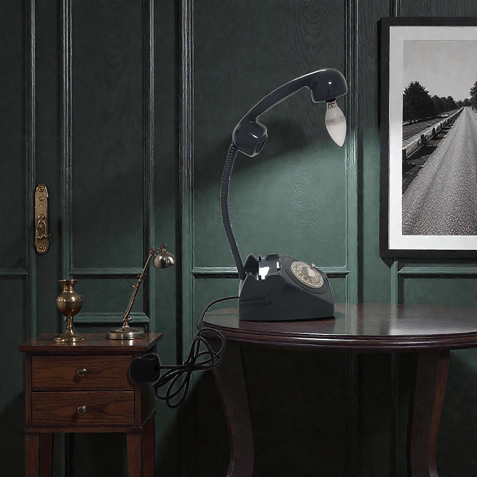 Thumbnail: Vintage Recycled Rotary Dial Grey Telephone Desk Lamp