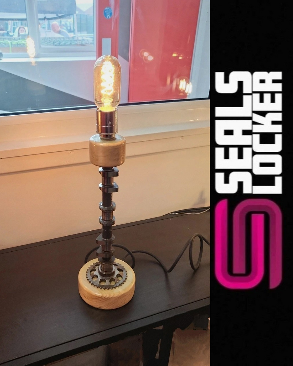 Thumbnail: Small VW Corsa Camshaft Lamp Soft Wood Base All Clear Laquered
