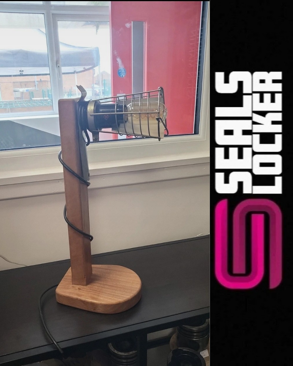 Thumbnail: ✨Handmade Upcycled Inspection Lamp Fitted With Vintage Bulb Mounted On A Mahogan