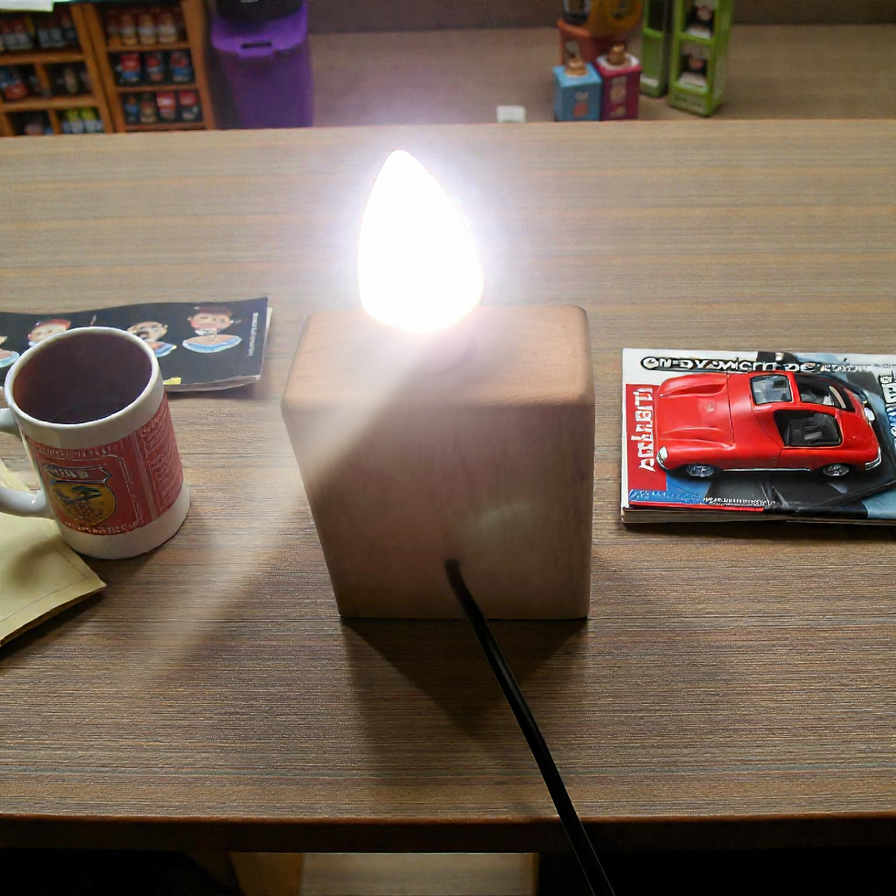 Thumbnail: Handmade Abarth Bonnet Badge Table Lamp On Mahogany Base - Automotive Decor