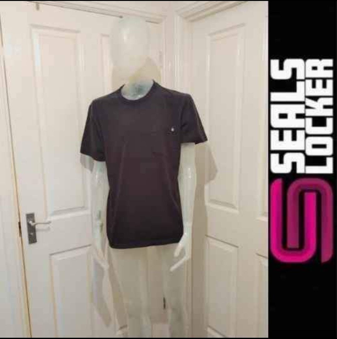 Mens Black Dickies Short Sleeve Pocket Cotton T Shirt L