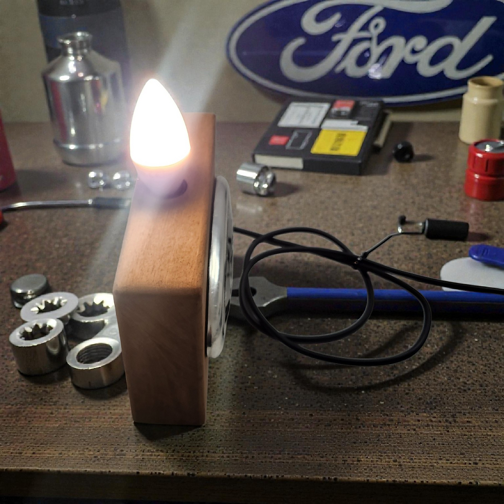 Thumbnail: Handmade Large Ford Bonnet Badge Table Lamp On Mahogany Base - Automotive Decor.