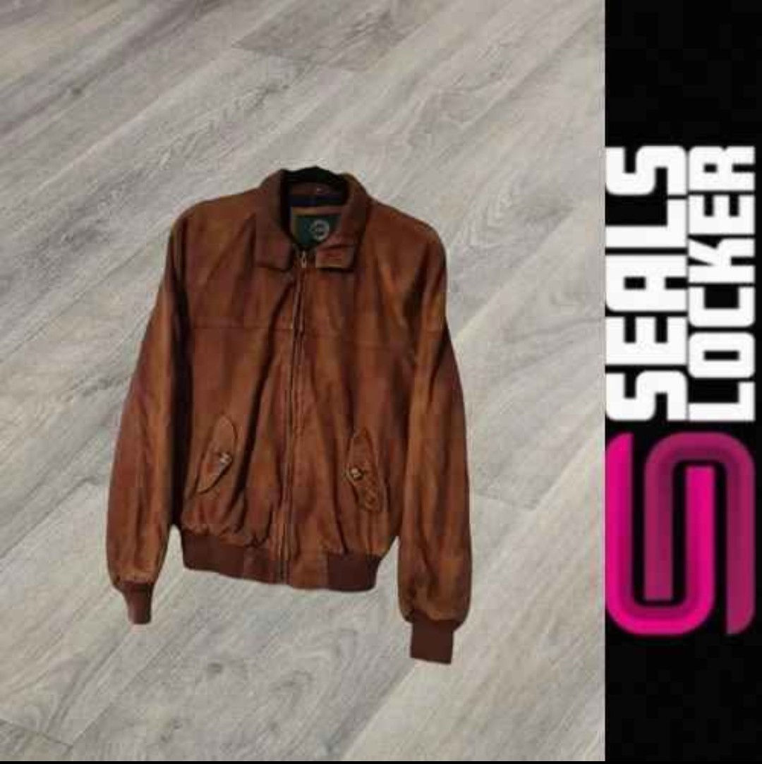 Mens Habersham Road Suede Leather Brown Jacket Size M 