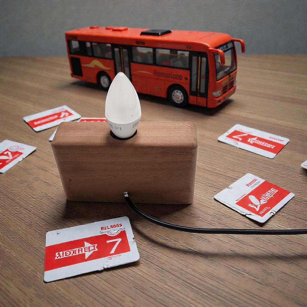 Thumbnail: Handmade Alexander Dennis Bus Bonnet Badge Table Lamp On Mahogany Base - Automot