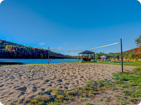 Chalets à louer avec terrain de volley-ball