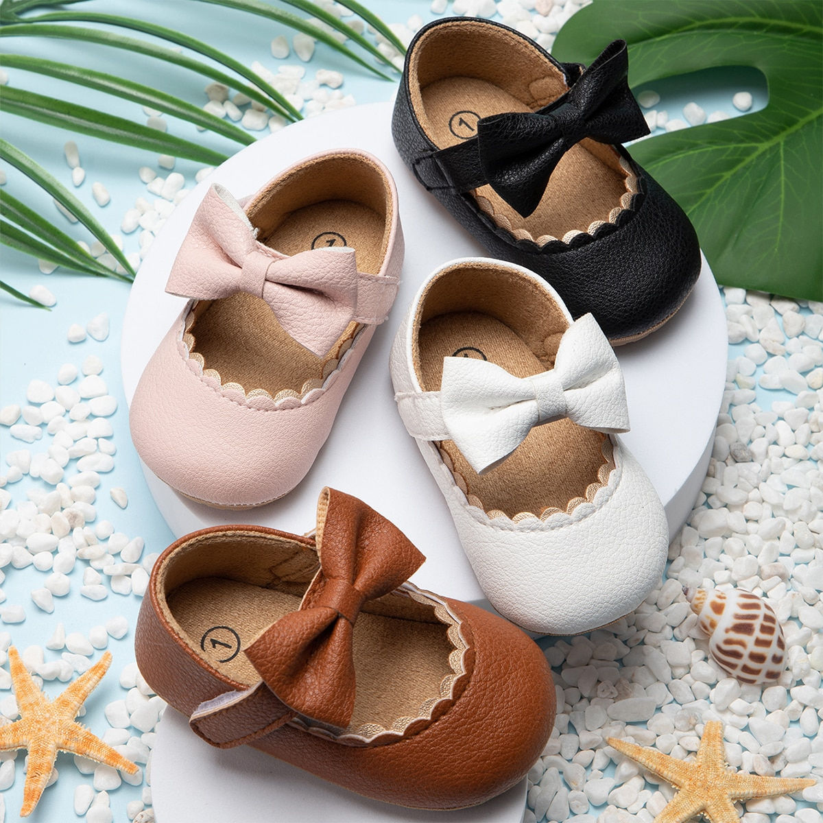 Baby Bowknot Non-slip Rubber Soft-Sole First Walker Mary Janes