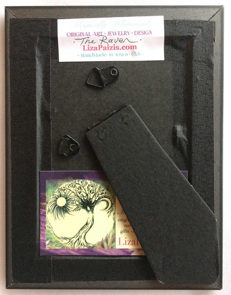Thumbnail: Raven painting Edgar Allen Poe framed raven bird art