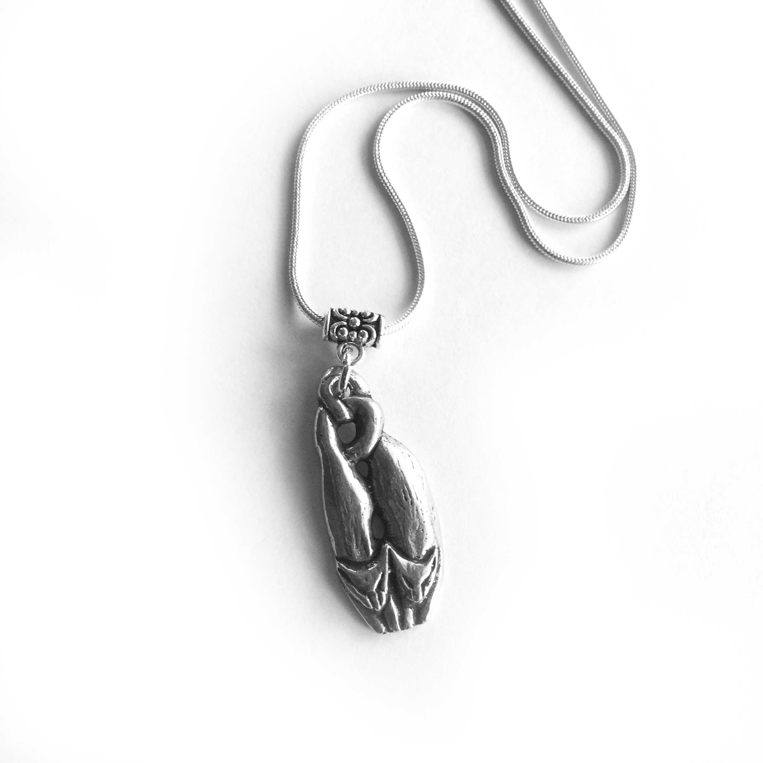 Twin cats celtic necklace pendant from an original cat sculpture