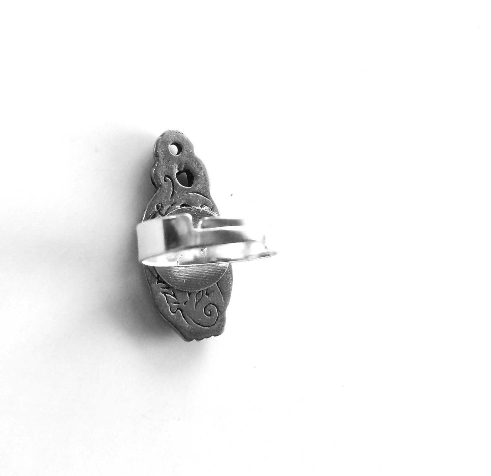 Thumbnail: Twin cat celtic ring adjustable cat ring two cats jewelry