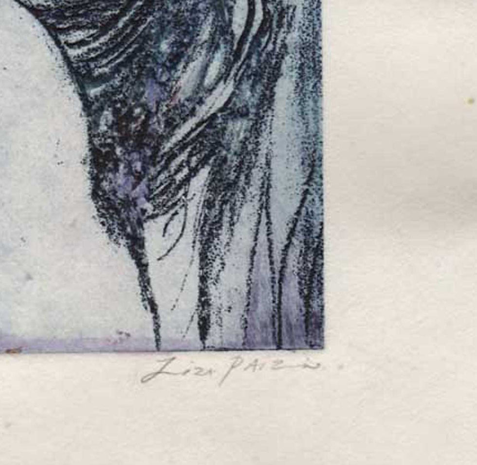 Thumbnail: Kiss Limited Edition Romantic Etching of Lovers with solar plate