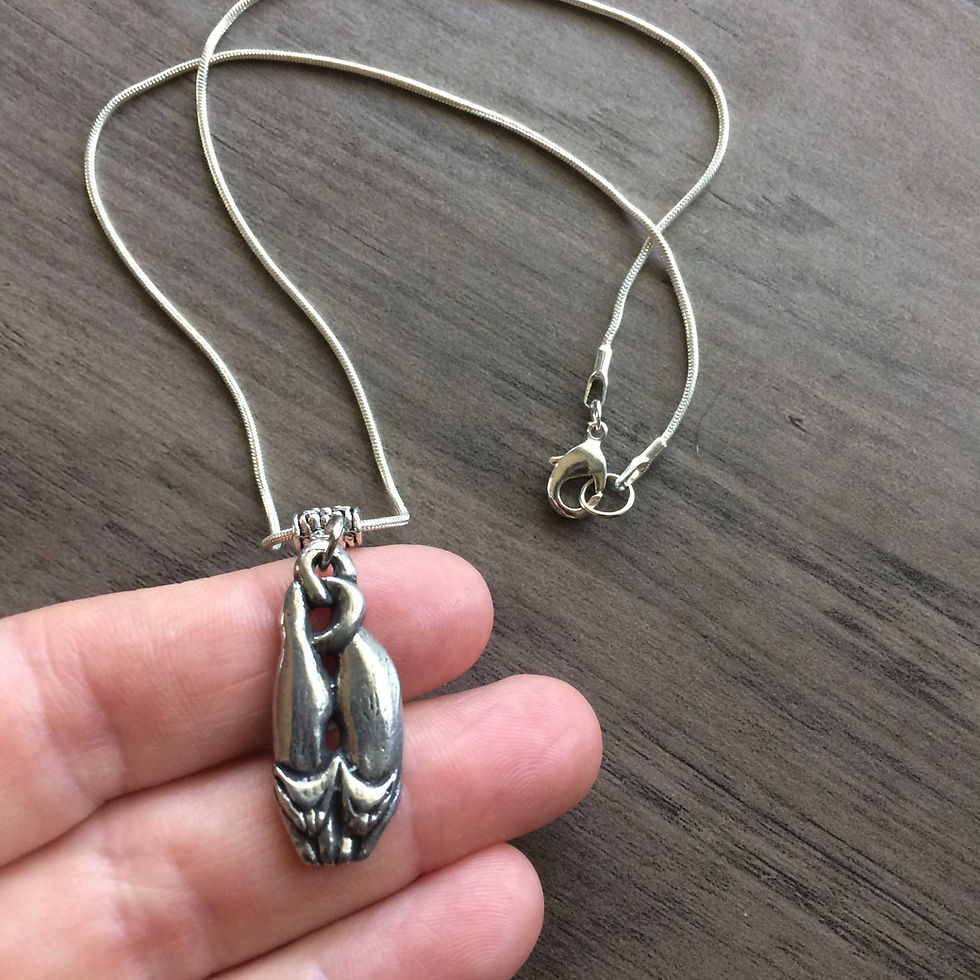 Thumbnail: Twin cats celtic necklace pendant from an original cat sculpture