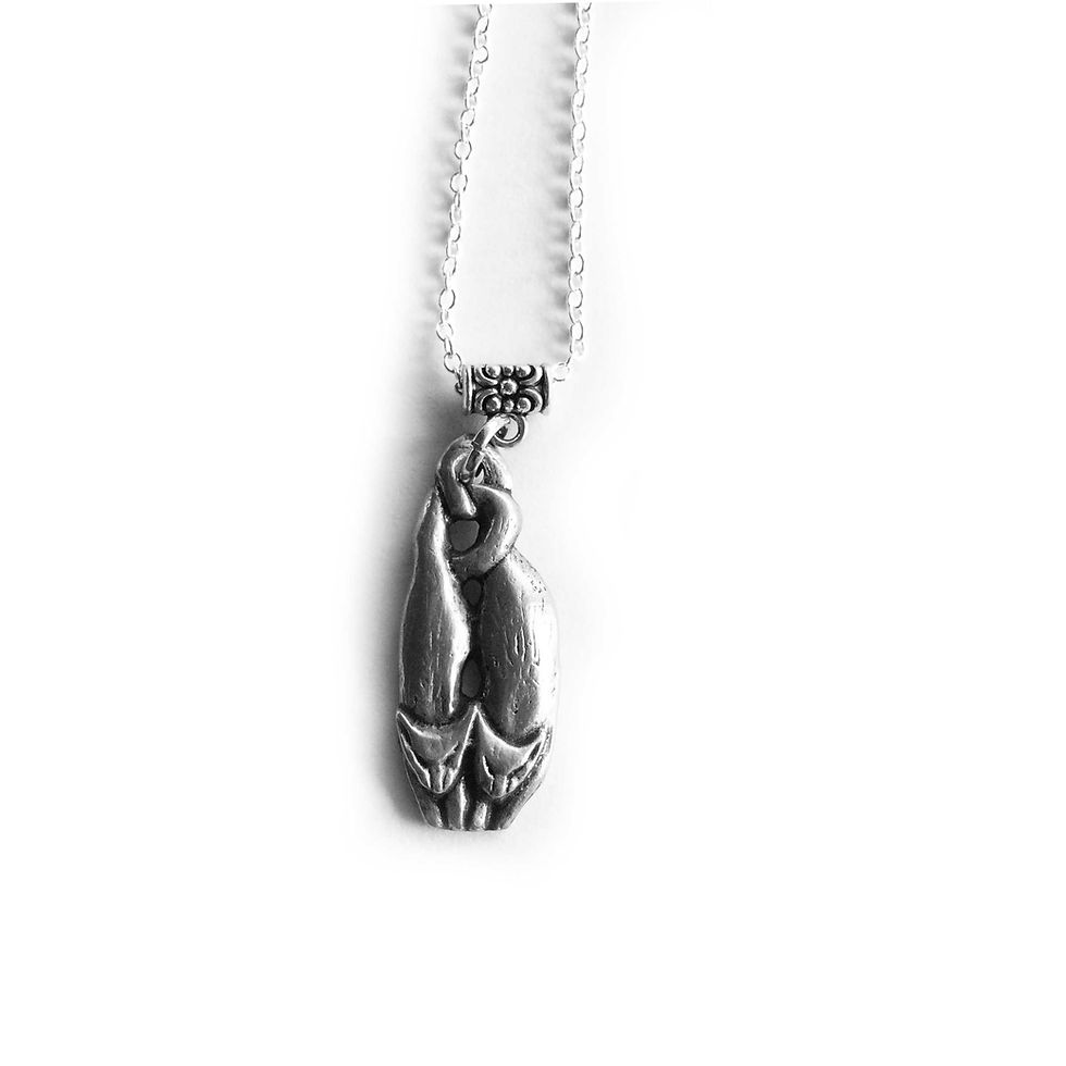 Thumbnail: Twin cats celtic necklace pendant from an original cat sculpture