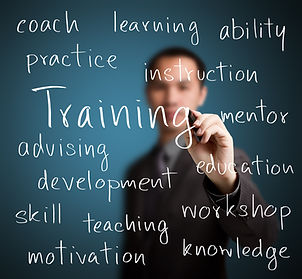 business man writing training concept.jp