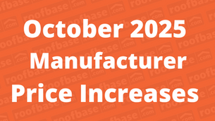 Image of title of blog 'October 2026 Manufacturer price increase' on orange background with roof base logo underneath