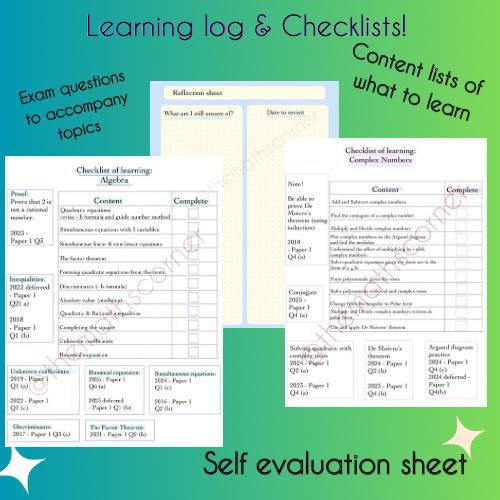 Senior Cycle Maths Learning checklists