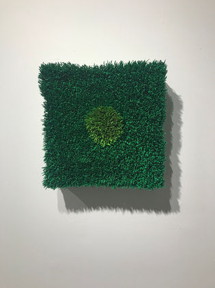"Spot" by Christian Bernard Singer
Pine needles and mixed media