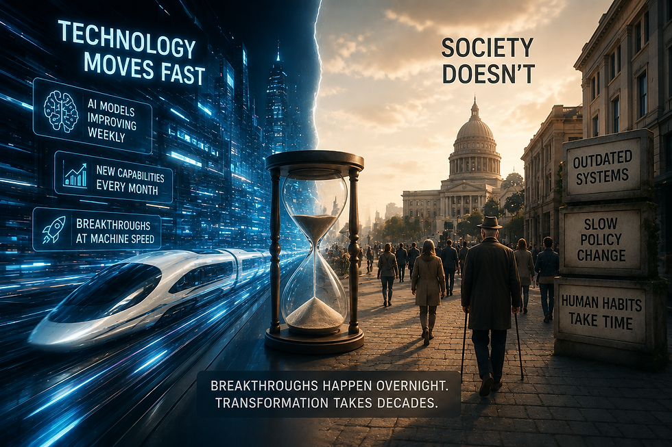 The history of technology is filled with breakthroughs that arrived quickly—and societies that took decades to catch up.