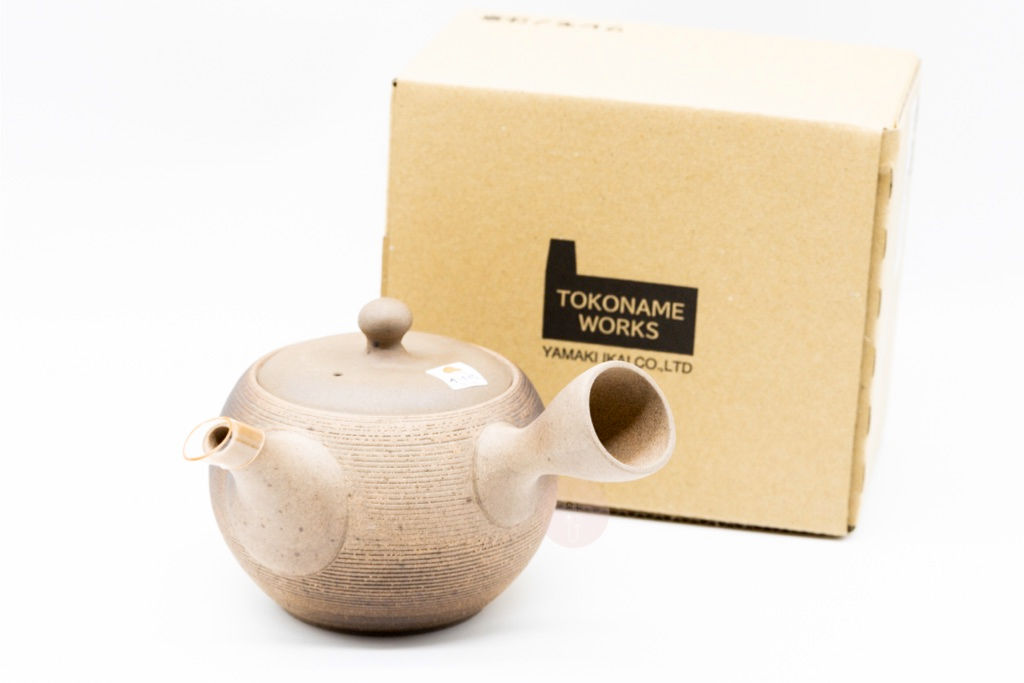 一心作 焼締窯変櫛目 急須茶壺 (常滑燒)