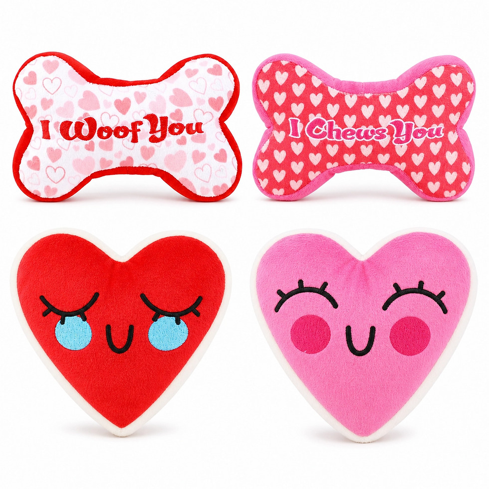 Thumbnail: Valentine’s Day Plush Squeaky Dog Toys – 4 PCS