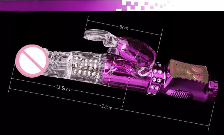 Miniatura: Vibrador con estimulador de clitoris en forma de conejo