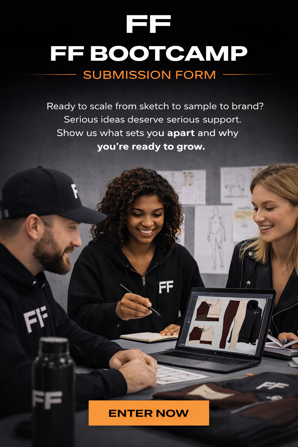Aspiring UK fashion designers participating in hands-on Fashion Factory Bootcamp