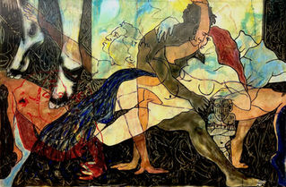 L'insaisissable -techniques mixtes-154x100- 2024